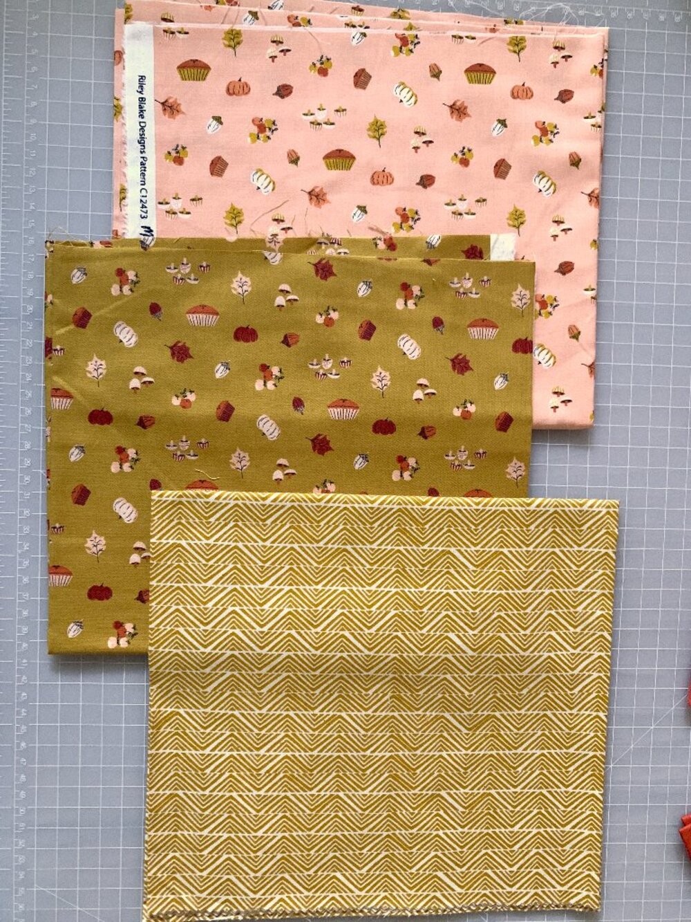 Bundle of Fabric - Mustard & Pink